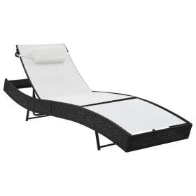Lounger with black synthetic rattan cushion by vidaXL, Loungers - Ref: Foro24-44718, Price: 93,05 €, Discount: %