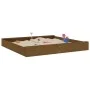 Sandpit with square solid pine wood seats in honey brown. by , sandboxes - Ref: Foro24-825040, Price: 97,39 €, Discount: %