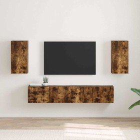Mueble de TV Montado en la Pared 2 pcs Roble ahumado en Muebles TV | Comprar online en Foro24