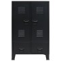 Armario metálico de estilo industrial 67x35x107 cm negro