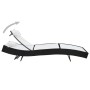 Liege mit schwarzem synthetischem Rattankissen von vidaXL, Liegen - Ref: Foro24-44718, Preis: 91,71 €, Rabatt: %