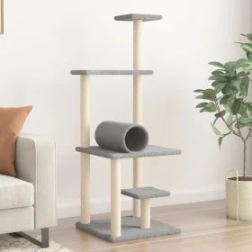 Cat scratcher with light gray sisal posts 136 cm by , Cat furniture - Ref: Foro24-172092, Price: 43,02 €, Discount: %