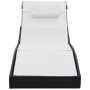 Liege mit schwarzem synthetischem Rattankissen von vidaXL, Liegen - Ref: Foro24-44718, Preis: 91,71 €, Rabatt: %