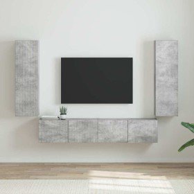 Mueble de TV Montado en la Pared 2 pcs Concreto en Muebles TV | Comprar online en Foro24