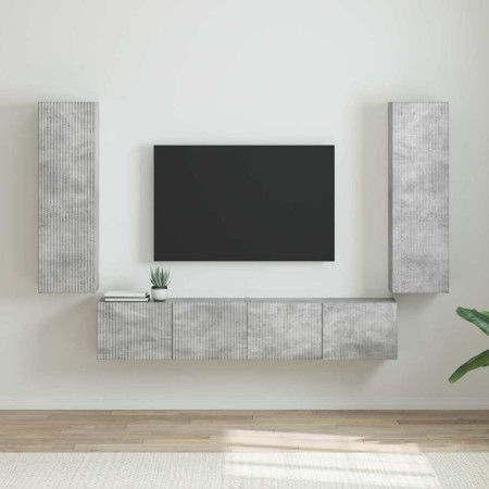 Mueble de TV Montado en la Pared 2 pcs Concreto en Muebles TV | Comprar online en Foro24