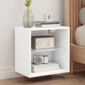Wall-mounted bedside table with white LED lights by , TV Furniture - Ref: Foro24-837064, Price: 31,46 €, Discount: %