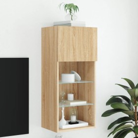 TV-Möbel mit LED-Leuchten Sonoma Eiche 40,5x30x90 cm von , TV-Möbel - Ref: Foro24-837047, Preis: 52,44 €, Rabatt: %