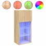 Mueble para TV con luces LED roble Sonoma 40,5x30x90 cm de , Muebles TV - Ref: Foro24-837047, Precio: 53,95 €, Descuento: %