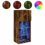 TV stand with smoked oak LED lights 40.5x30x90 cm by , TV Furniture - Ref: Foro24-837051, Price: 50,29 €, Discount: %