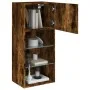 TV stand with smoked oak LED lights 40.5x30x90 cm by , TV Furniture - Ref: Foro24-837051, Price: 50,29 €, Discount: %
