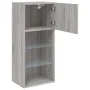 TV stand with LED lights in Sonoma gray 40.5x30x90 cm by , TV Furniture - Ref: Foro24-837053, Price: 62,33 €, Discount: %