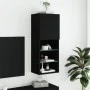TV stand with LED lights black 40.5x30x102 cm by , TV Furniture - Ref: Foro24-837058, Price: 57,93 €, Discount: %