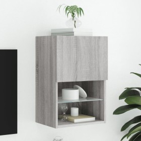 Mueble para TV con luces LED gris Sonoma 40,5x30x60 cm