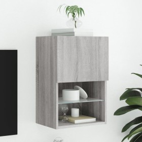 TV stand with Sonoma gray LED lights 40.5x30x60 cm by , TV Furniture - Ref: Foro24-837039, Price: 49,13 €, Discount: %