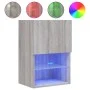 TV stand with Sonoma gray LED lights 40.5x30x60 cm by , TV Furniture - Ref: Foro24-837039, Price: 48,29 €, Discount: %