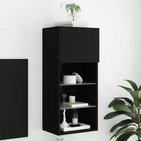 TV stand with LED lights black 40.5x30x90 cm by , TV Furniture - Ref: Foro24-837045, Price: 50,15 €, Discount: %