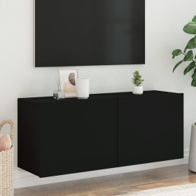 Wall-mounted TV stand in black, 100x30x41 cm by , TV Furniture - Ref: Foro24-836967, Price: 74,03 €, Discount: %