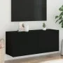 Wall-mounted TV stand in black, 100x30x41 cm by , TV Furniture - Ref: Foro24-836967, Price: 76,18 €, Discount: %