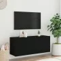 Wall-mounted TV stand in black, 100x30x41 cm by , TV Furniture - Ref: Foro24-836967, Price: 76,18 €, Discount: %