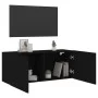 Wall-mounted TV stand in black, 100x30x41 cm by , TV Furniture - Ref: Foro24-836967, Price: 76,18 €, Discount: %