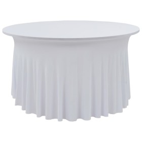 Elastische Tischdecken 2 Stück mit Rock 180x74 cm weiß von vidaXL, Abdeckungen - Ref: Foro24-133583, Preis: 46,11 €, Rabatt: %