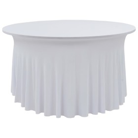 Fundas elásticas para mesa 2 uds con falda 180x74 cm blanco
