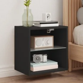Wandmontierter Nachttisch mit schwarzen LED-Leuchten von , TV-Möbel - Ref: Foro24-837066, Preis: 37,46 €, Rabatt: %