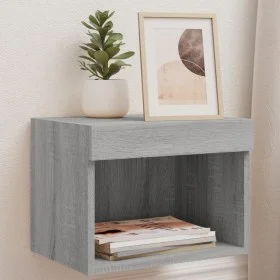 Wall-mounted bedside table with Sonoma gray LED lights by , TV Furniture - Ref: Foro24-837123, Price: 29,03 €, Discount: %