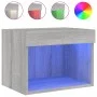 Mesita de noche de pared con luces LED gris Sonoma de , Muebles TV - Ref: Foro24-837123, Precio: 29,03 €, Descuento: %