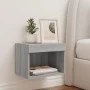 Mesita de noche de pared con luces LED gris Sonoma de , Muebles TV - Ref: Foro24-837123, Precio: 29,03 €, Descuento: %
