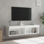 Muebles para TV con luces LED 2 uds blanco 60x30x30 cm
