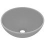 Lavabo de lujo redondo cerámica gris claro mate 32,5x14 cm