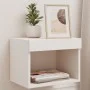 Wall-mounted bedside tables with LED lights 2 units white by , TV Furniture - Ref: Foro24-837114, Price: 43,35 €, Discount: %