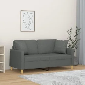 2-seater sofa with dark gray fabric cushions, 140 cm by , Sofas - Ref: Foro24-3200910, Price: 225,04 €, Discount: %