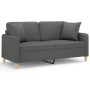 2-seater sofa with dark gray fabric cushions, 140 cm by , Sofas - Ref: Foro24-3200910, Price: 228,45 €, Discount: %