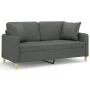 2-seater sofa with dark gray fabric cushions, 140 cm by , Sofas - Ref: Foro24-3200910, Price: 225,04 €, Discount: %