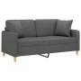 2-seater sofa with dark gray fabric cushions, 140 cm by , Sofas - Ref: Foro24-3200910, Price: 228,45 €, Discount: %