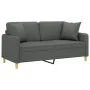 2-seater sofa with dark gray fabric cushions, 140 cm by , Sofas - Ref: Foro24-3200910, Price: 225,04 €, Discount: %