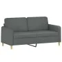 2-seater sofa with dark gray fabric cushions, 140 cm by , Sofas - Ref: Foro24-3200910, Price: 225,04 €, Discount: %