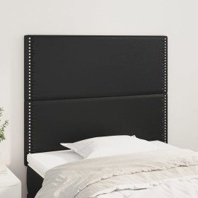 Cabeceros 2 unidades de cuero sintético negro 100x5x78/88 cm de , Cabeceros y pies de cama - Ref: Foro24-3116276, Precio: 49,...