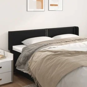 Kopfteil aus schwarzem Kunstleder, 203 x 16 x 78/88 cm von , Kopf- und Fußteile - Ref: Foro24-3118736, Preis: 58,03 €, Rabatt: %