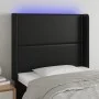 Cabecero con LED cuero sintético negro 103x16x118/128 cm de , Cabeceros y pies de cama - Ref: Foro24-3123992, Precio: 69,49 €...