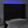 Cabecero con LED cuero sintético negro 103x16x118/128 cm de , Cabeceros y pies de cama - Ref: Foro24-3123992, Precio: 68,99 €...