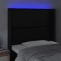 Kopfteil mit LED, schwarzem Kunstleder, 103 x 16 x 118/128 cm von , Kopf- und Fußteile - Ref: Foro24-3123992, Preis: 69,49 €,...