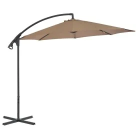 Cantilever parasol with steel pole 300 cm taupe by vidaXL, Umbrellas - Ref: Foro24-44876, Price: 138,34 €, Discount: %