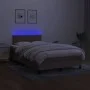 Box spring bed with mattress and LED taupe gray fabric 120x200 cm by , Beds and slatted bases - Ref: Foro24-3133305, Price: 3...
