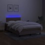 Boxspringbett mit Matratze und LED-Stoff in Taupegrau, 120 x 200 cm von , Betten und Lattenroste - Ref: Foro24-3133305, Preis...