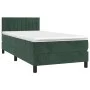 Box spring bed with mattress and LED dark green velvet 90x190 cm by , Beds and slatted bases - Ref: Foro24-3134498, Price: 29...