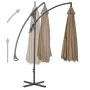 Sombrilla voladiza con poste de acero 300 cm gris topo de vidaXL, Sombrillas - Ref: Foro24-44876, Precio: 138,32 €, Descuento: %