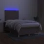 Box spring bed with mattress and LED taupe gray fabric 120x200 cm by , Beds and slatted bases - Ref: Foro24-3135345, Price: 3...